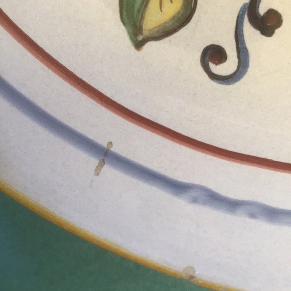 CERAMICA NOVA DERUTA serving bowl Made in Italy Hand painted and decals 3” X 11” - Picture 13 of 13